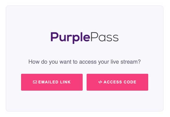 Purplepass live stream widget box