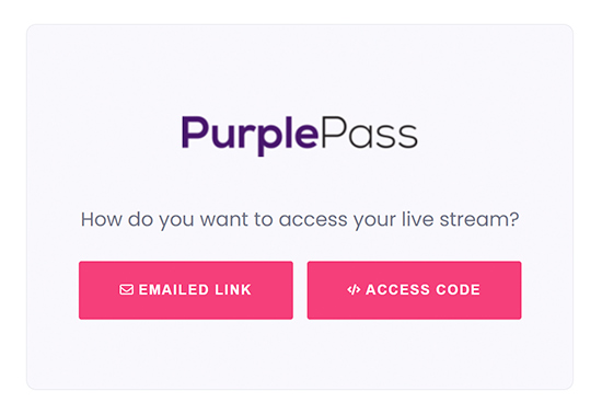 Purplepass live stream ticket widget