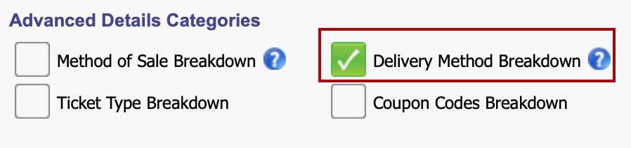 This is the button for selecting delivery method breakdown