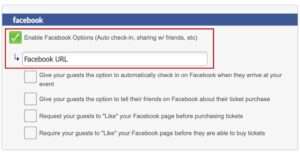 This image shows were users need to enter their Facebook URL.
