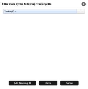 This is a popup screen for adding tracking links.