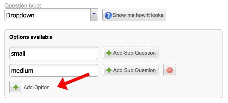 This is where you can add your different questions.