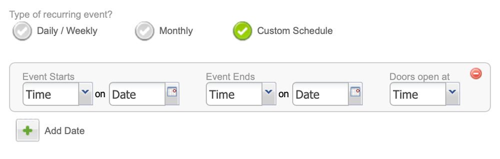 Custom schedule option