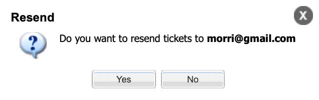 This is the message box for resending tickets