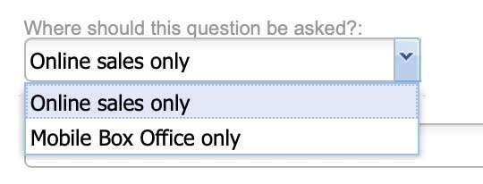 This shows the option to select where questions should be asked.