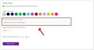This highlights where to find the help text customization option.