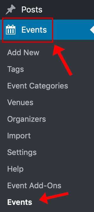 This is the Events option in WordPress.