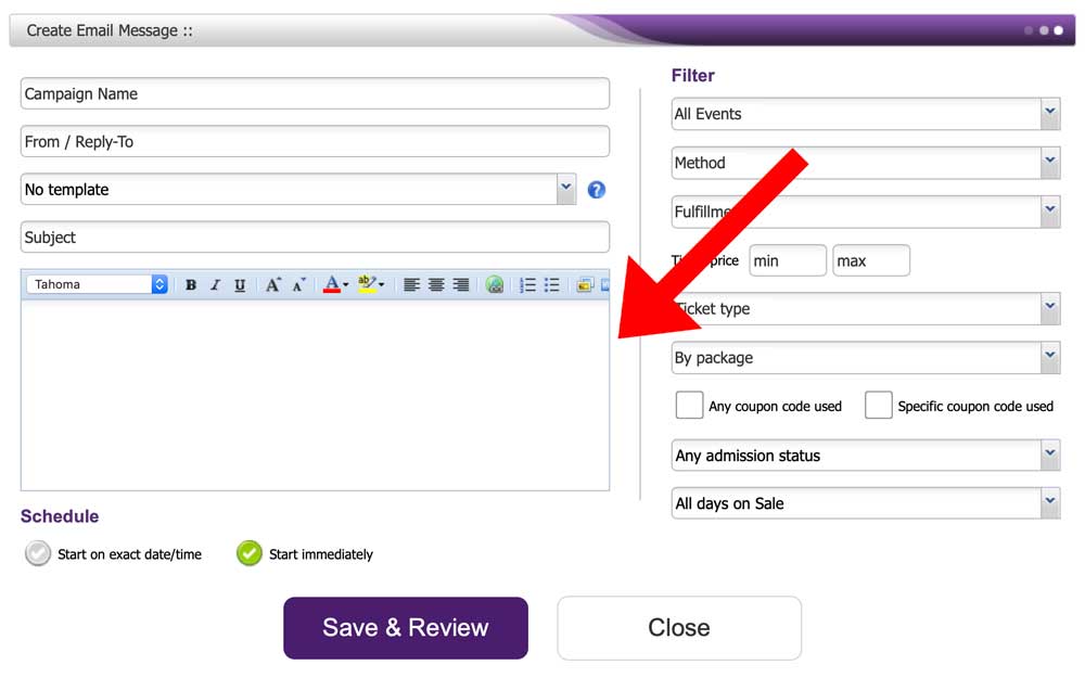 email customers description
