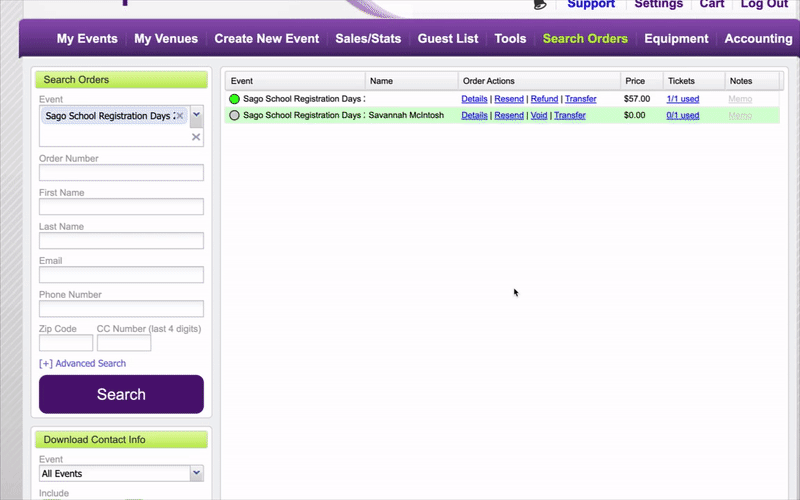 Ordering different ticket stock types and viewing your order history -  Purplepass